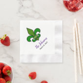 Mardi Gras Fleur de Lis Paper Party Napkins Servet (Insitu)