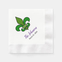 Mardi Gras Fleur de Lis Paper Party Napkins