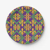 Mardi Gras Fleur de lis Papieren Bordje (Voorkant)