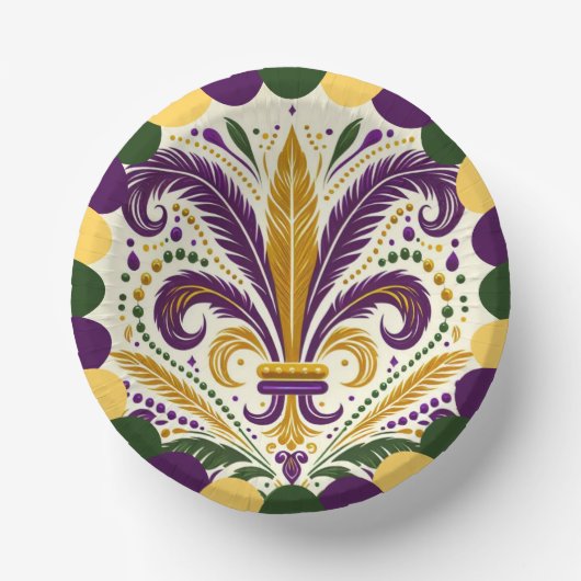 Mardi Gras fleur-de-lis Papieren Kommen (Voorkant)