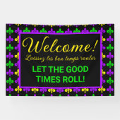 Mardi Gras Fleur de Lis Party Banner (Horizontaal)