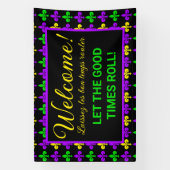 Mardi Gras Fleur de Lis Party Banner (Verticaal)