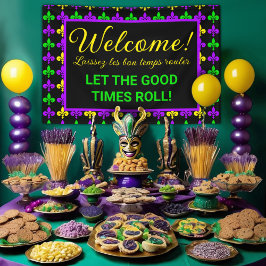 Mardi Gras Fleur de Lis Party Banner