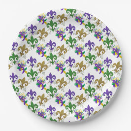 Mardi Gras fleur de lis party Papieren Bordje