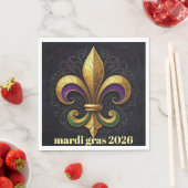 Mardi Gras Fleur de Lis Party Servet (Insitu)