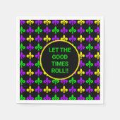 Mardi Gras Fleur de Lis Patroon Aangepaste Tekst Servet (Voorkant)
