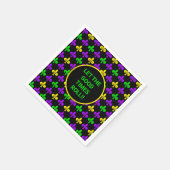 Mardi Gras Fleur de Lis Patroon Aangepaste Tekst Servet (Hoek)