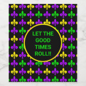 Mardi Gras Fleur de Lis Patroon Aangepaste Tekst Wijn Etiket (Enkel label)