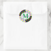 Mardi Gras Fleur-de-lis Patroon Gepersonaliseerd Ronde Sticker (Tas)