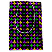 Mardi Gras Fleur de Lis Patroonpapier Medium Cadeauzakje (Voorkant)