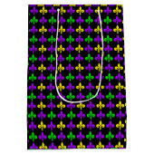 Mardi Gras Fleur de Lis Patroonpapier Medium Cadeauzakje (Achterkant)