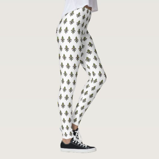 Mardi Gras Fleur-de-lis Pattern Leggings (Rechts)