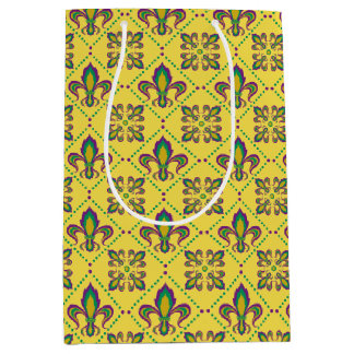 Mardi Gras Fleur De Lis Pattern Medium Cadeauzakje