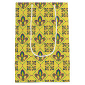 Mardi Gras Fleur De Lis Pattern Medium Cadeauzakje (Achterkant)