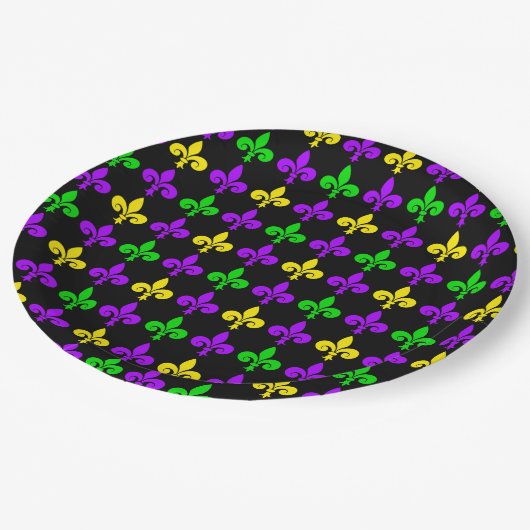 Mardi Gras Fleur de Lis Pattern Papieren Bordje (Gekanteld)