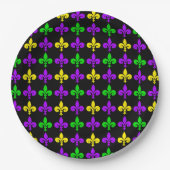 Mardi Gras Fleur de Lis Pattern Papieren Bordje (Voorkant)
