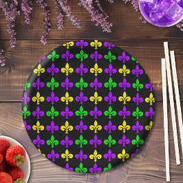 Mardi Gras Fleur de Lis Pattern Papieren Bordje