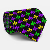 Mardi Gras Fleur de Lis Pattern Stropdas (Opgerold)