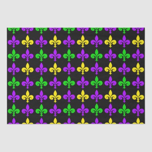 Mardi Gras Fleur de Lis Pattern Tissuepapier (Voorkant)