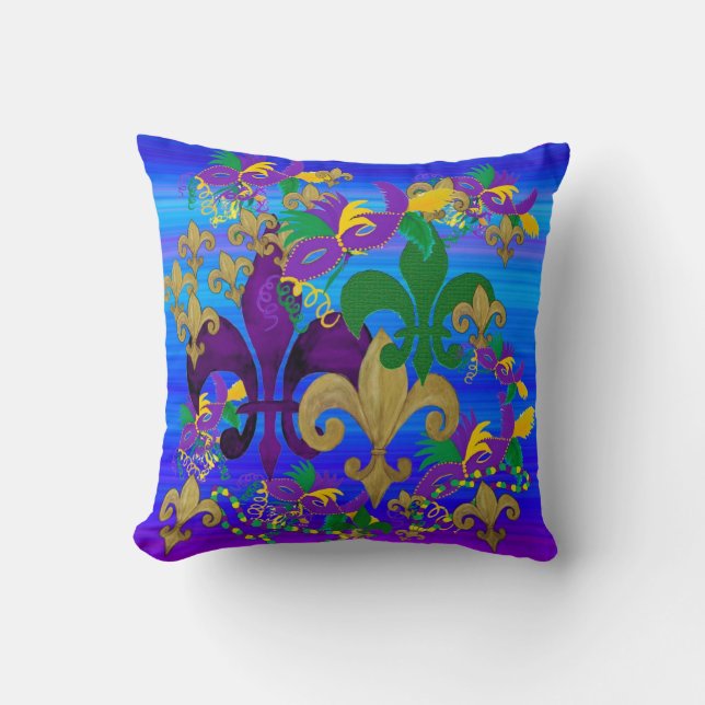 Mardi Gras Fleur de lis pillow Kussen (Voorkant)