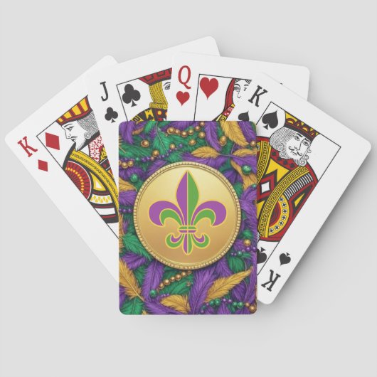 Mardi Gras Fleur de lis Pokerkaarten (Achterkant)