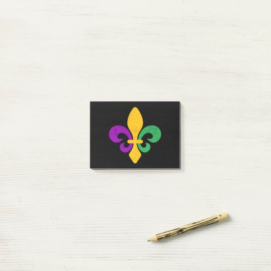 Mardi Gras Fleur De Lis Post-it® Notes (Op bureau)