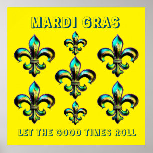 Mardi Gras Fleur De Lis Poster