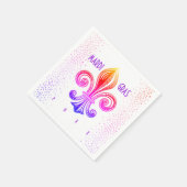 Mardi Gras Fleur De Lis Rainbow Confetti Servet (Hoek)