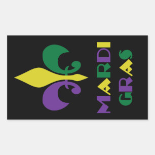 Mardi Gras ~ Fleur De Lis Rechthoekige Sticker