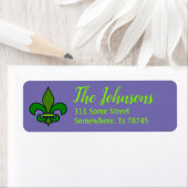 Mardi Gras Fleur de Lis Retouradreslabels Etiket (Insitu)