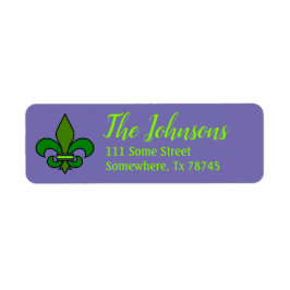 Mardi Gras Fleur de Lis Retouradreslabels Etiket
