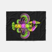 Mardi Gras Fleur De Lis Rivierkreeft Luipaard Kost Fleece Deken (Voorkant (Horizontaal))