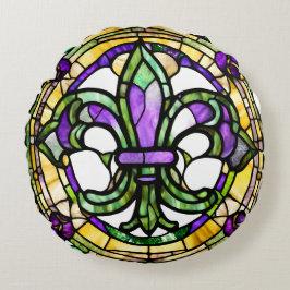 Mardi Gras Fleur De Lis Rond Kussen