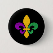 Mardi Gras Fleur De Lis Ronde Button 5,7 Cm (Voorkant)