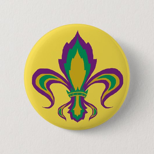 Mardi Gras Fleur De Lis Ronde Button 5,7 Cm (Voorkant)