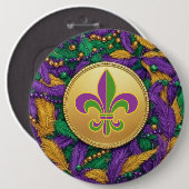 Mardi Gras Fleur de lis Ronde Button 6,0 Cm (Voorkant /achterkant)