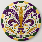 Mardi Gras fleur-de-lis Ronde Button 6,0 Cm (Voorkant)