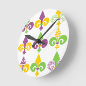 Mardi Gras Fleur de Lis Ronde Klok (Hoek)