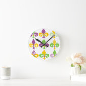 Mardi Gras Fleur de Lis Ronde Klok (Huis)