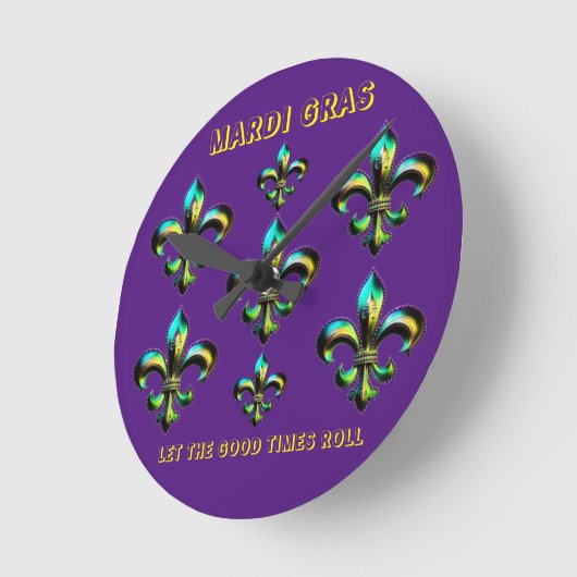 Mardi Gras Fleur De Lis Ronde Klok (Hoek)