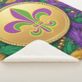 Mardi Gras Fleur de lis Sherpa Deken (3/4)