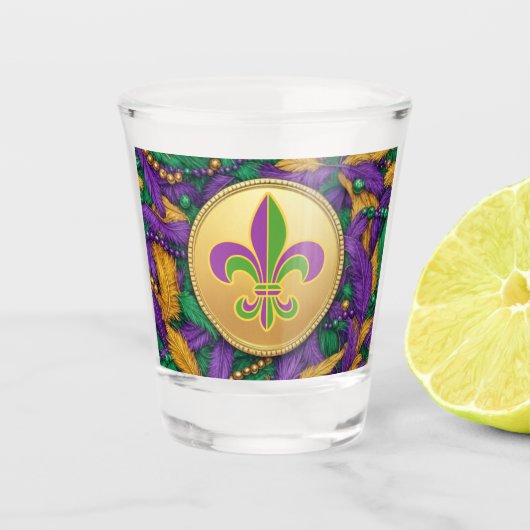 Mardi Gras Fleur de lis Shot Glas (Voorkant)