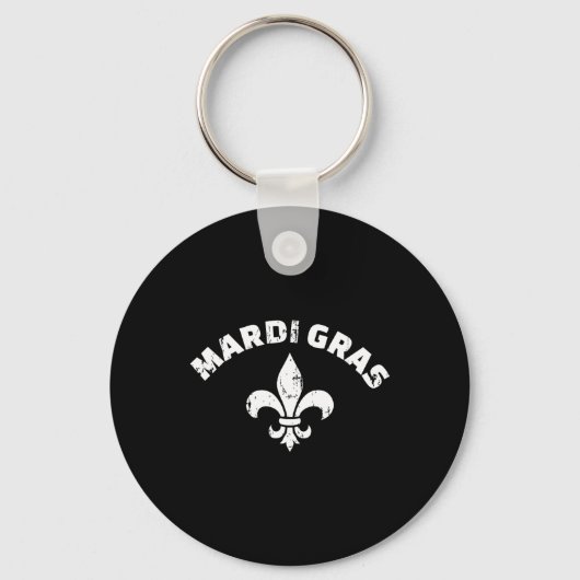 Mardi Gras Fleur De Lis Sleutelhanger (Voorkant)