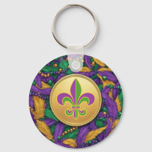 Mardi Gras Fleur de lis Sleutelhanger