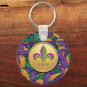 Mardi Gras Fleur de lis Sleutelhanger (Voorkant)