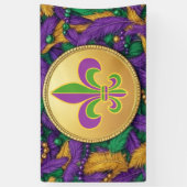 Mardi Gras Fleur de lis Spandoek (Verticaal)