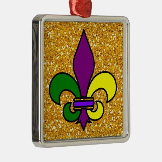 Mardi Gras - Fleur de Lis - SRF Metalen Ornament (Rechts)