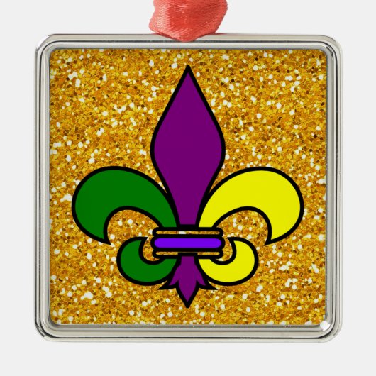 Mardi Gras - Fleur de Lis - SRF Metalen Ornament (Voorkant)
