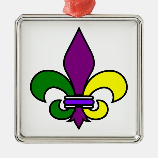 Mardi Gras - Fleur de Lis - SRF Metalen Ornament (Voorkant)