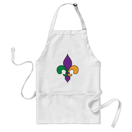 Mardi Gras Fleur de Lis Standaard Schort (Voorkant)